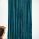 TEAL - Vintage Blackout 100% Cotton Velvet Lined Curtain Home Theatre Panel-50"W X 84"L