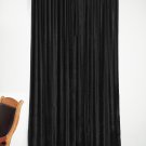 BLACK - Vintage Blackout 100% Cotton Velvet Lined Curtain Home Theatre Panel-50"W X 95"L