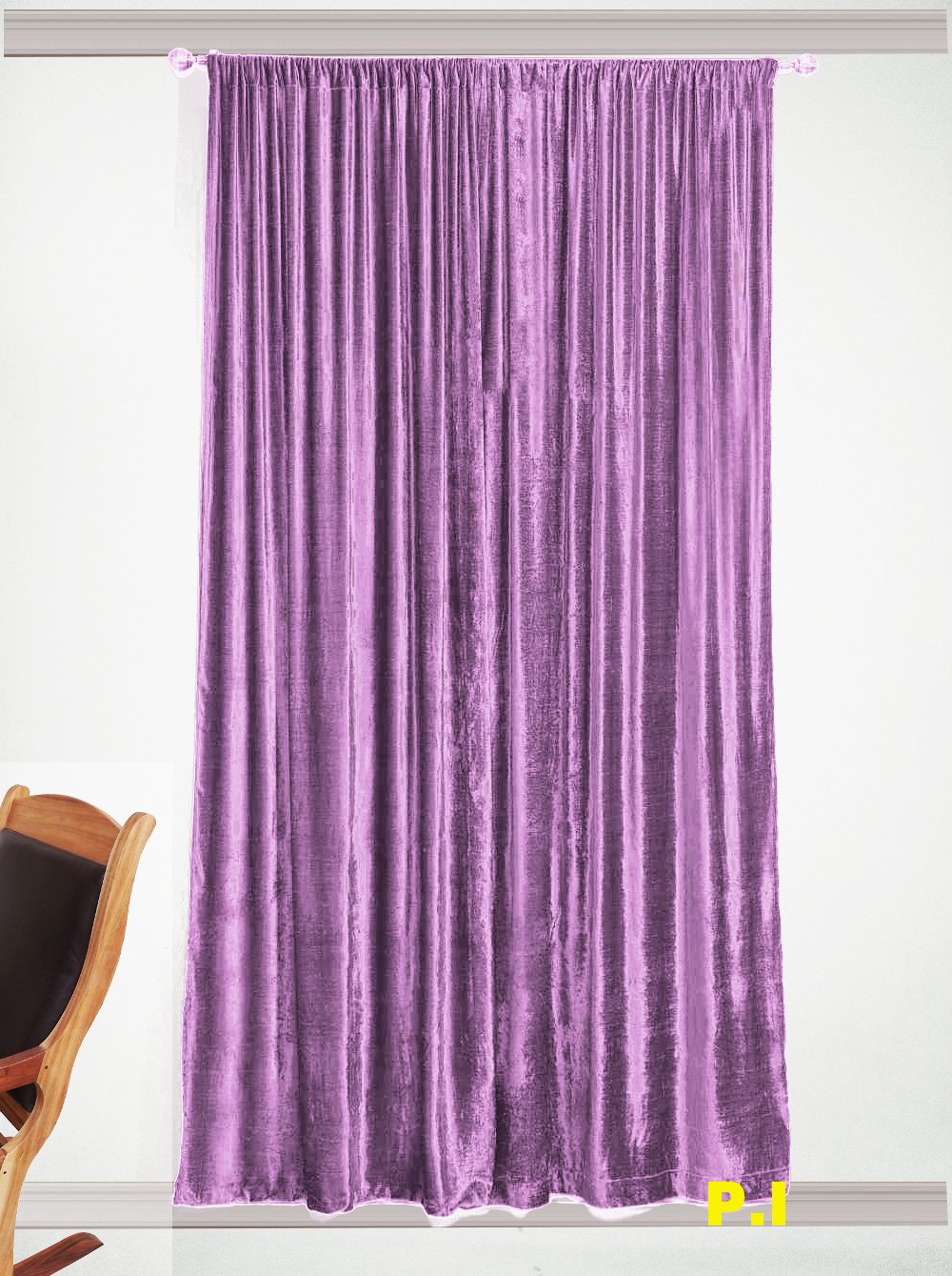 LAVENDER - Vintage Blackout 100% Cotton Velvet Lined Curtain Home Theatre Panel-50"W X 95"L