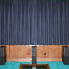 VINTAGE 100% COTTON VELVET BLACKOUT STAGE/THEATRE/STUDIO CURTAIN-NAVY BLUE 7FT W X 9FT H