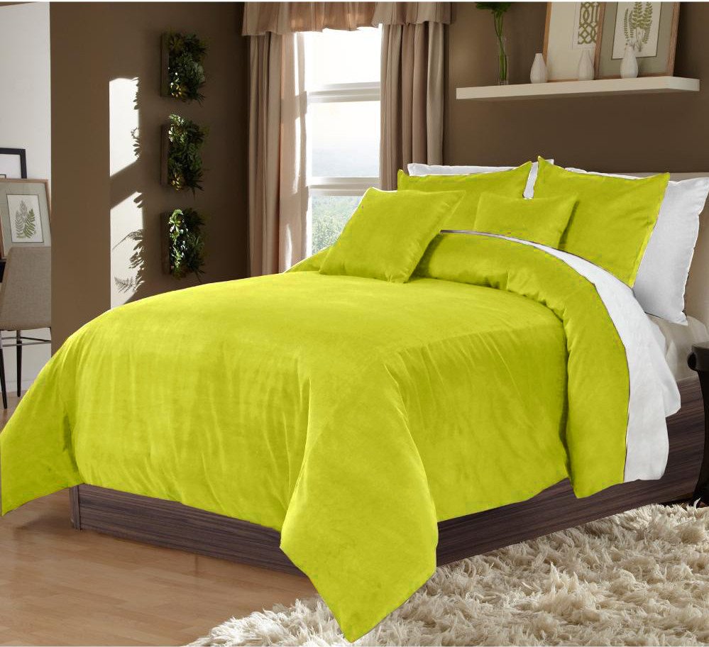 Full/Queen 100 VelvetEgytian Cotton Reversible LEMON GRASS Duvet