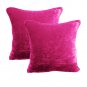 24 by 24 INCHES - 100% COTTON VELVET 6PC ZIPPER PILLOW COVER SHAMS EURO FUSCHIA