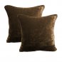20 by 20 INCHES - 100% COTTON VELVET 6PC ZIPPER PILLOW COVER SHAMS EURO CHOCO