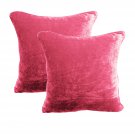 20 by 20 INCHES - 100% COTTON VELVET 6PC ZIPPER PILLOW COVER SHAMS EURO CARNATION