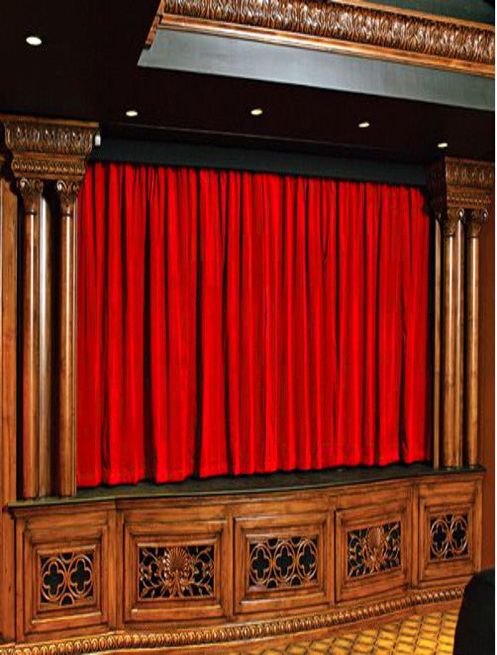 Vintage Style Pole Pocket Ruby Red 100% cotton Velvet curtain Theater/Stage Panel - 20Wx10H FT