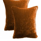 20 by 30 INCHES - 100% COTTON VELVET PILLOW COVERS FOR BEDROOM BRONZE