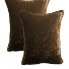 20 by 30 INCHES - 100% COTTON VELVET PILLOW COVERS FOR BEDROOM CHOCO