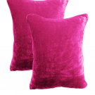 20 by 30 INCHES - 100% COTTON VELVET PILLOW COVERS FOR BEDROOM FUSCHIA