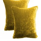 20 by 30 INCHES - 100% COTTON VELVET PILLOW COVERS FOR BEDROOM GOLD