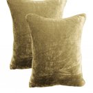 20 by 30 INCHES - 100% COTTON VELVET PILLOW COVERS FOR BEDROOM MOCHA