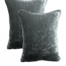 20 by 30 INCHES - 100% COTTON VELVET PILLOW COVERS FOR BEDROOM STONE