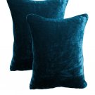 20 by 30 INCHES - 100% COTTON VELVET PILLOW COVERS FOR BEDROOM TEAL