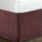 New Queen Size 15"Drop 100% Cotton Velvet Bedskirt/Valance Box Pleated - Plum
