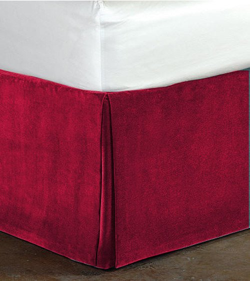 New Queen Size 15"Drop 100 Cotton Velvet Bedskirt/Valance Box Pleated