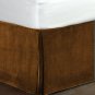 New Queen Size 15"Drop 100% Cotton Velvet Bedskirt/Valance Box Pleated - Choco
