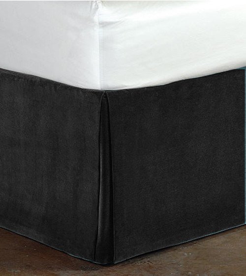 New Queen Size 15"Drop 100 Cotton Velvet Bedskirt/Valance Box Pleated