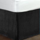 New Queen Size 15"Drop 100% Cotton Velvet Bedskirt/Valance Box Pleated - Black New Queen Size 15"Drop 100% Cotton Velvet Bedskirt/Valance Box Pleated - Black