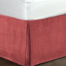 New King Size 15"Drop 100% Cotton Velvet Bedskirt/Valance Box Pleated - Carnation