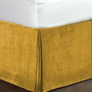 New King Size 15"Drop 100% Cotton Velvet Bedskirt/Valance Box Pleated - Gold