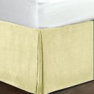 New Twin Size 15"Drop 100% Cotton Velvet Bedskirt/Valance Box Pleated - Ivory