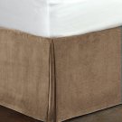 New Twin Size 15"Drop 100% Cotton Velvet Bedskirt/Valance Box Pleated - Mocha