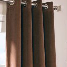 CHOCOLATE - Vintage Blackout 100% Cotton Velvet Lined Curtain Long Door Panel-50"W X 132"L