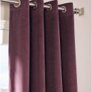 PLUM - Vintage Blackout 100% Cotton Velvet Lined Curtain Long Door Panel-50"W X 132"L