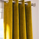 GOLD - Vintage Blackout 100% Cotton Velvet Lined Curtain Long Door Panel-50"W X 144"L
