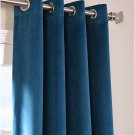 TEAL - Vintage Blackout 100% Cotton Velvet Lined Curtain Long Door Panel-50"W X 144"L