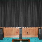 VINTAGE COTTON VELVET BLACKOUT WINDOW/DOOR LINED CURTAIN- BLACK 66''W X 54''H