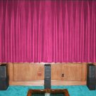 VINTAGE COTTON VELVET BLACKOUT WINDOW/DOOR LINED CURTAIN- FUSCHIA 66''W X 54''H