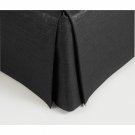 New Queen Size 18" Drop 100% Dupioni Silk Box Pleated Bedskirt/Valance - BLACK