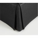 New Cal King Size 18" Drop 100% Dupioni Silk Box Pleated Bedskirt/Valance - Black