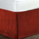 New Cal King Size 15"Drop 100% Cotton Velvet Bedskirt/Valance Box Pleated - Burgundy
