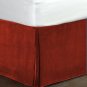 New Cal King Size 15"Drop 100% Cotton Velvet Bedskirt/Valance Box Pleated - Burgundy