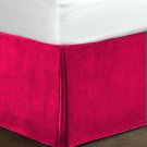 New Cal King Size 15"Drop 100% Cotton Velvet Bedskirt/Valance Box Pleated - Fuschia