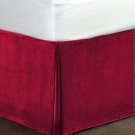 New Cal King Size 15"Drop 100% Cotton Velvet Bedskirt/Valance Box Pleated - Grapes