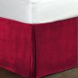 New Cal King Size 15"Drop 100% Cotton Velvet Bedskirt/Valance Box Pleated - Grapes