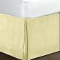 New Cal King Size 15"Drop 100% Cotton Velvet Bedskirt/Valance Box Pleated - Ivory