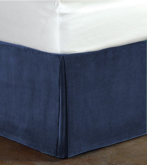 New Cal King Size 15"Drop 100 Cotton Velvet Bedskirt/Valance Box