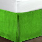 New Queen Size 15"Drop 100% Cotton Velvet Bedskirt/Valance Box Pleated - Sage Green