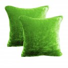 20 by 20 INCHES - 100% COTTON VELVET 6PC ZIPPER PILLOW COVER SHAMS EURO SAGE GREEN