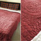 New Full/Queen Size Royal 100% Cotton Velvet Quilt Abstarct Design - Burgundy New Full/Queen Size Royal 100% Cotton Velvet Quilt Abstarct Design - Burgundy