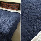 New Full/Queen Size Royal 100% Cotton Velvet Quilt Abstarct Design - Navy Blue New Full/Queen Size Royal 100% Cotton Velvet Quilt Abstarct Design - Navy Blue