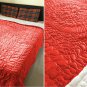 New Full/Queen Size Royal 100% Cotton Velvet Quilt Abstarct Design - Ruby Red