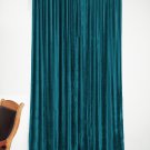 New Blackout 100% Cotton Velvet Curtain Single Lined Panel 54"W by 108"H -Teal