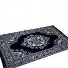 Medallion Persian Style Chenille Carpet Oriental Area 5'X7' Rug Mat,Navy Blue