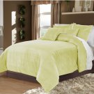 Ivory Twin/Twin XL 100% Velvet & Cotton Reversible Duvet Quilt Cover Set 3pcs