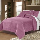 Lavender Twin/Twin XL 100% Velvet & Cotton Reversible Duvet Quilt Cover Set 3pcs