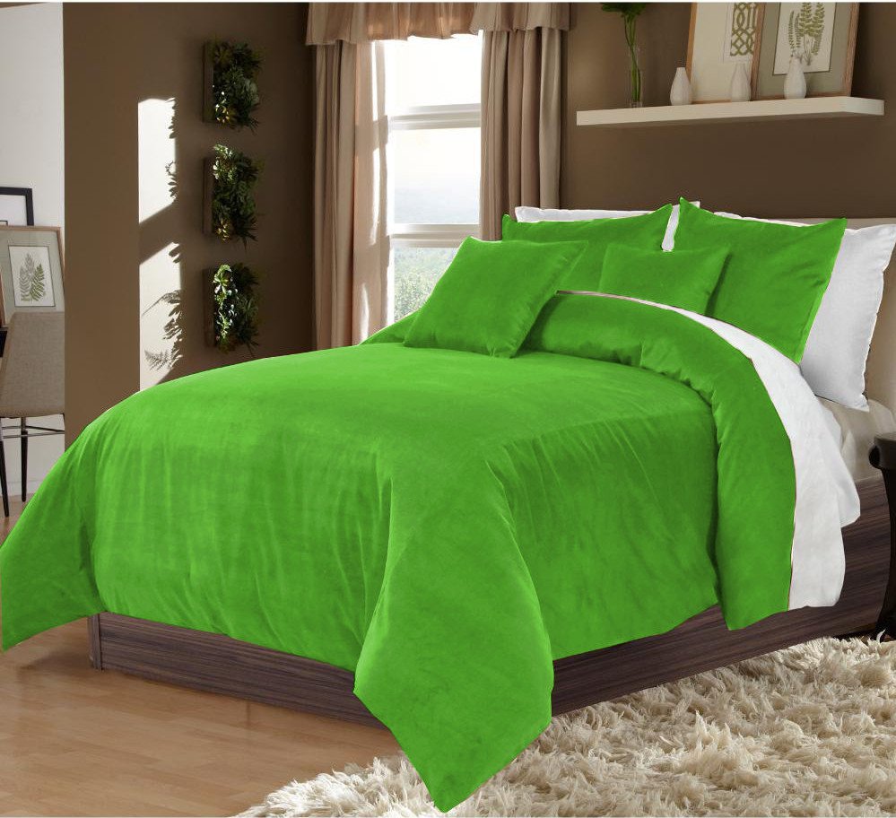 Sage Green Twin/Twin XL 100 Velvet & Cotton Reversible Duvet Quilt
